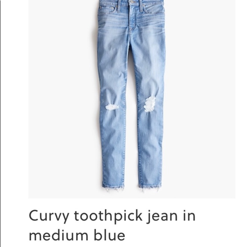 J. Crew Curvy Toothpick jeans size 28